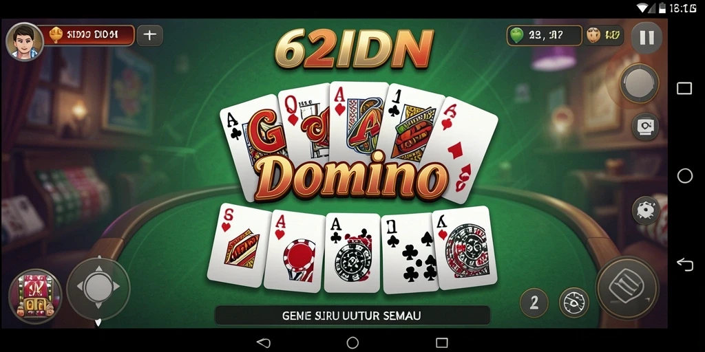 Screenshot gameplay 62IDN menampilkan berbagai jenis permainan Domino yang menarik.