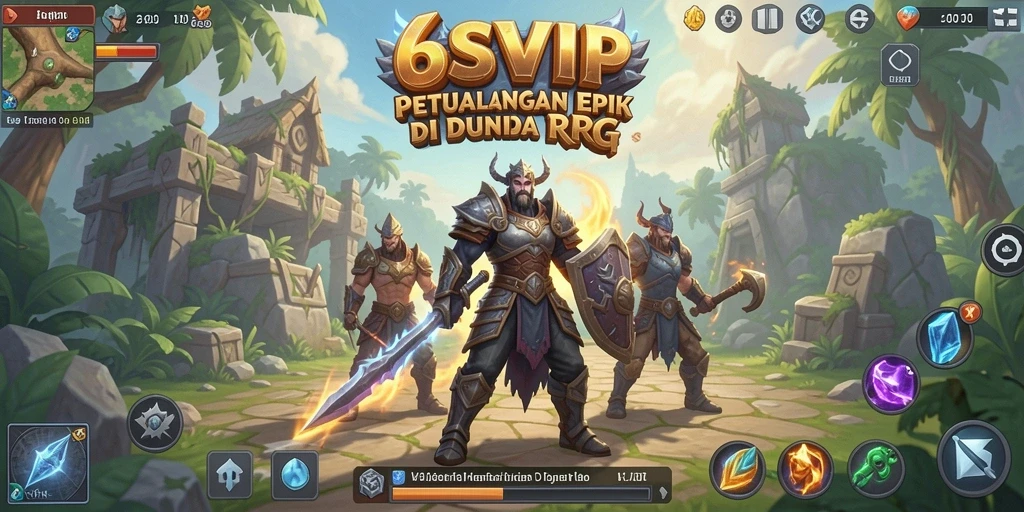 Screenshot utama 6SVIP menampilkan pertempuran seru dalam dunia RPG.
