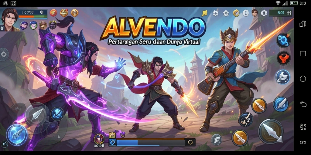 Tampilan gameplay seru dan intens dalam ALVENDO.