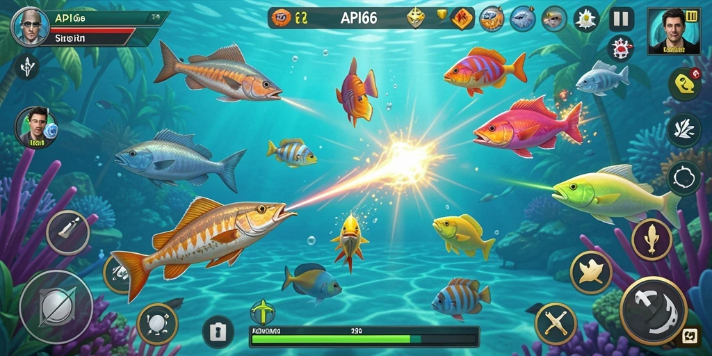 Tampilan gameplay seru Tembak Ikan di API66.