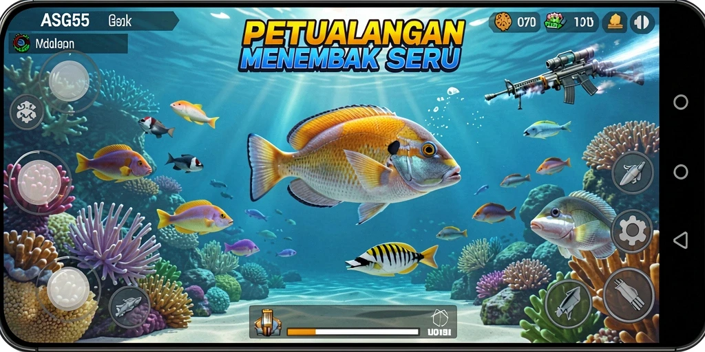 Gameplay seru menembak ikan dalam ASG55.