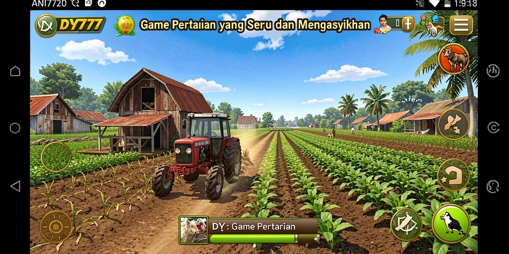 Tampilan screenshot DY777 dengan gameplay bertani yang seru.