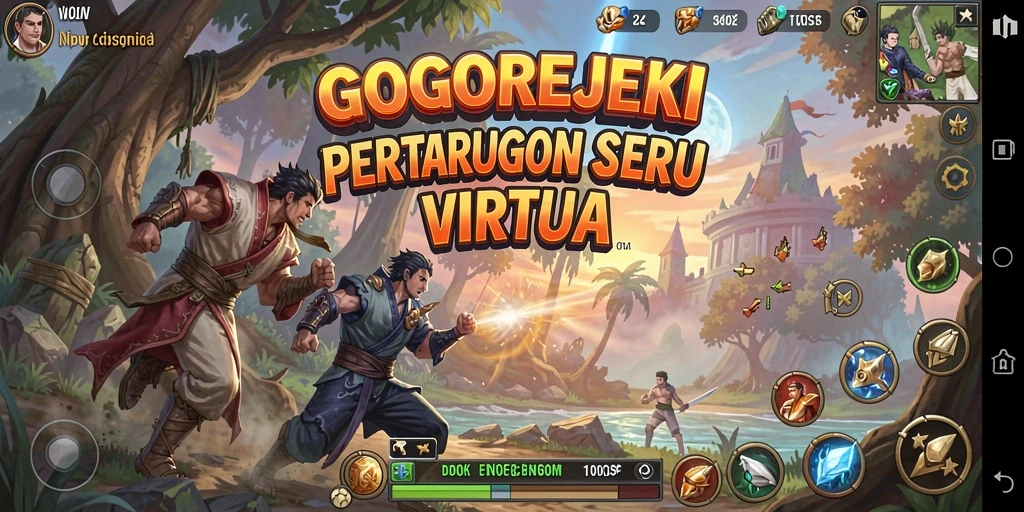 Screenshot GOGOREJEKI menampilkan aksi pertarungan yang mendebarkan.