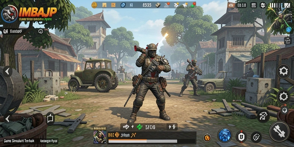Screenshot gameplay IMBAJP yang menampilkan simulasi kehidupan yang nyata.