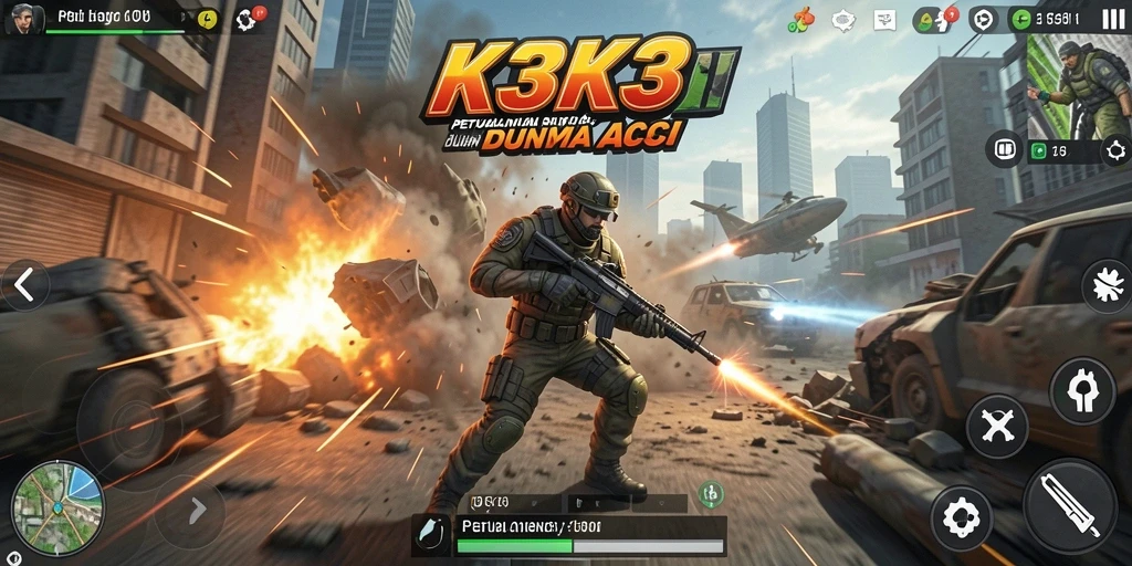 Screenshot gameplay K3K3 dengan aksi seru dan mendebarkan.