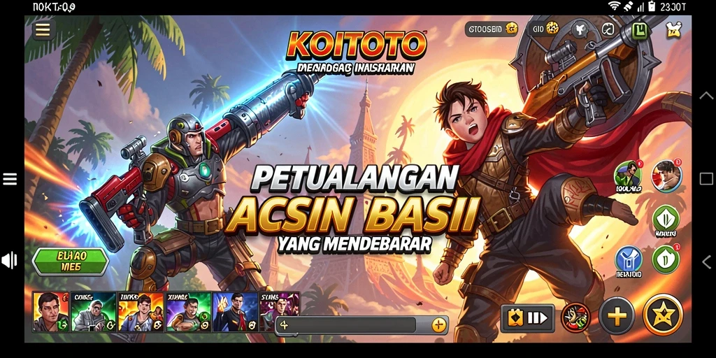 Tampilan aksi seru gameplay KOITOTO di medan tempur.
