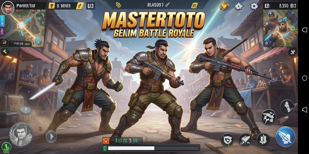 Tampilan gameplay seru MASTERTOTO dalam pertempuran Battle Royale.