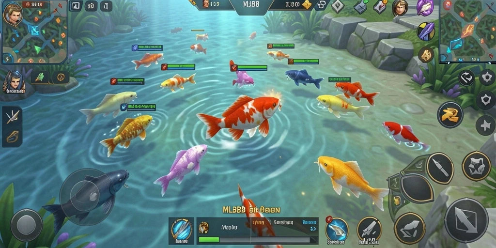 Tampilan gameplay seru saat menembak ikan di MLBB8.