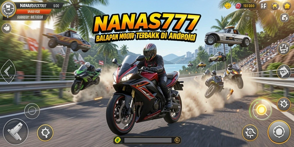 Tampilan gameplay NANAS777 yang mendebarkan saat balapan motor.