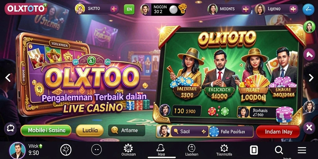 Screenshot gameplay OLXTOTO menampilkan dealer langsung dan atmosfer kasino yang nyata.