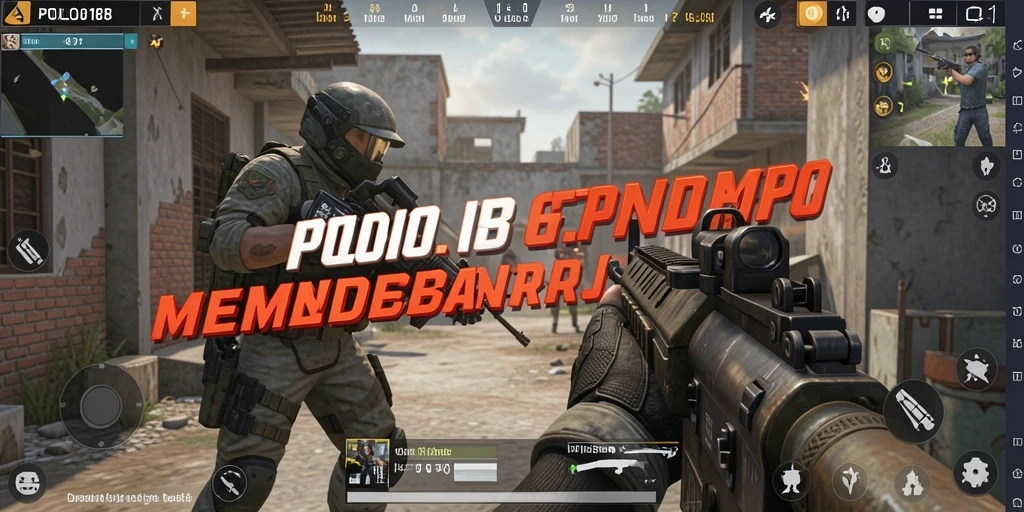 Screenshot POLO188 menunjukkan aksi intens dalam pertempuran FPS.
