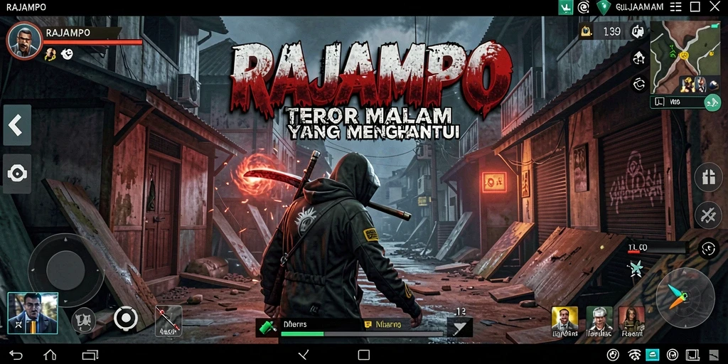 Screenshot utama RAJAMPO menunjukkan suasana gelap dan menegangkan dalam gameplay.