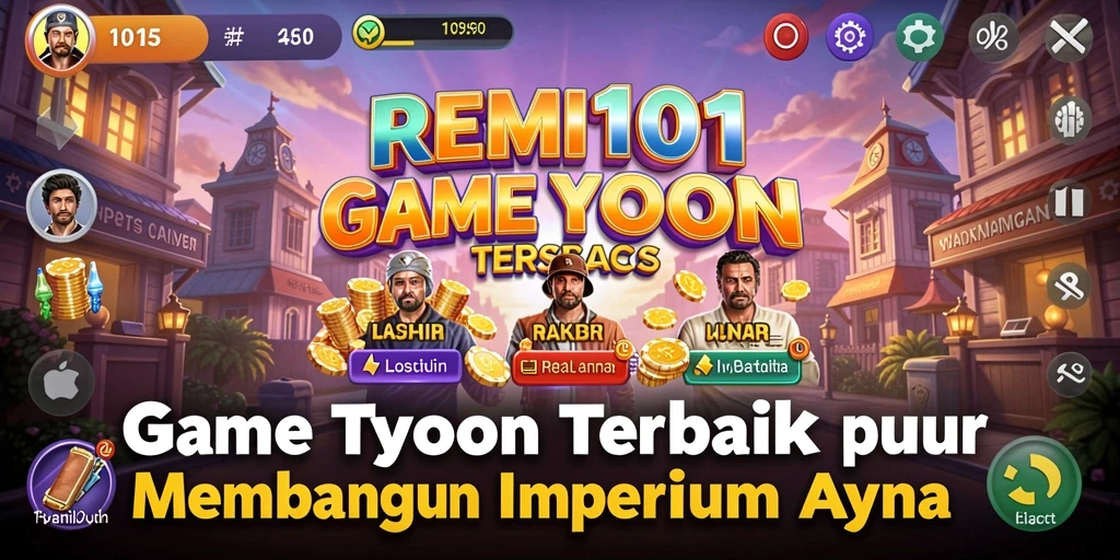 Tangkapan layar gameplay REMI101 yang menunjukkan pengelolaan bisnis Tycoon.