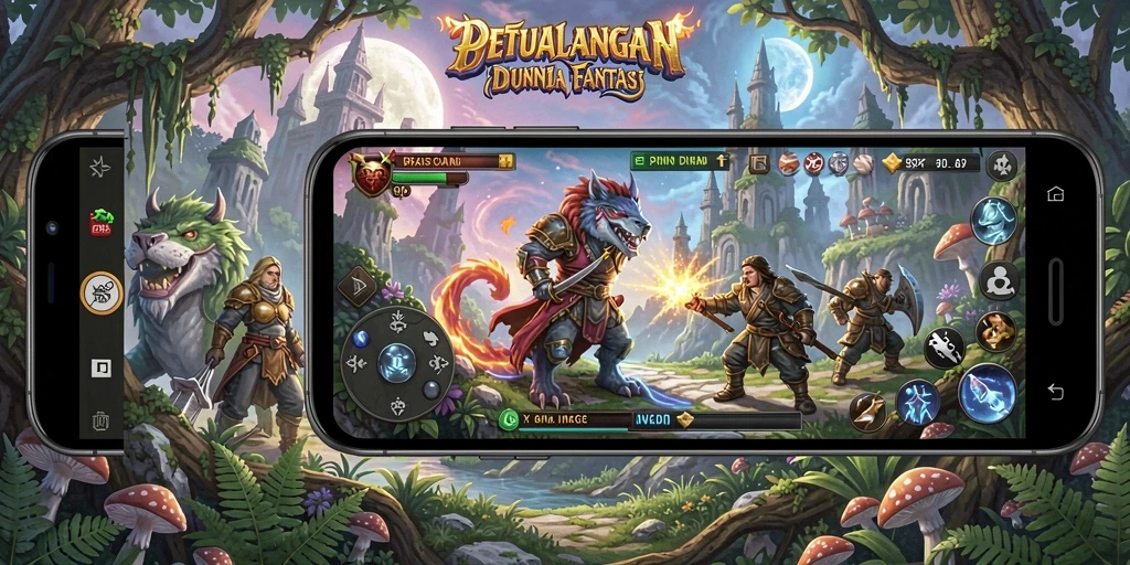 Screenshot gameplay RP62RP menunjukkan aksi seru di dunia fantasi.