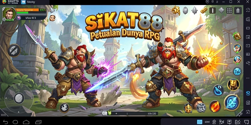 Tampilan aksi seru dalam permainan RPG SIKAT88