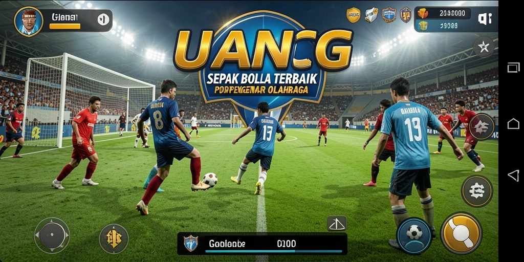 Screenshot utama UANG menampilkan aksi spektakuler di lapangan.
