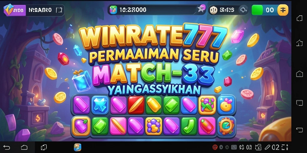 Tampilan menarik gameplay Match-3 WINRATE777 yang menghibur.